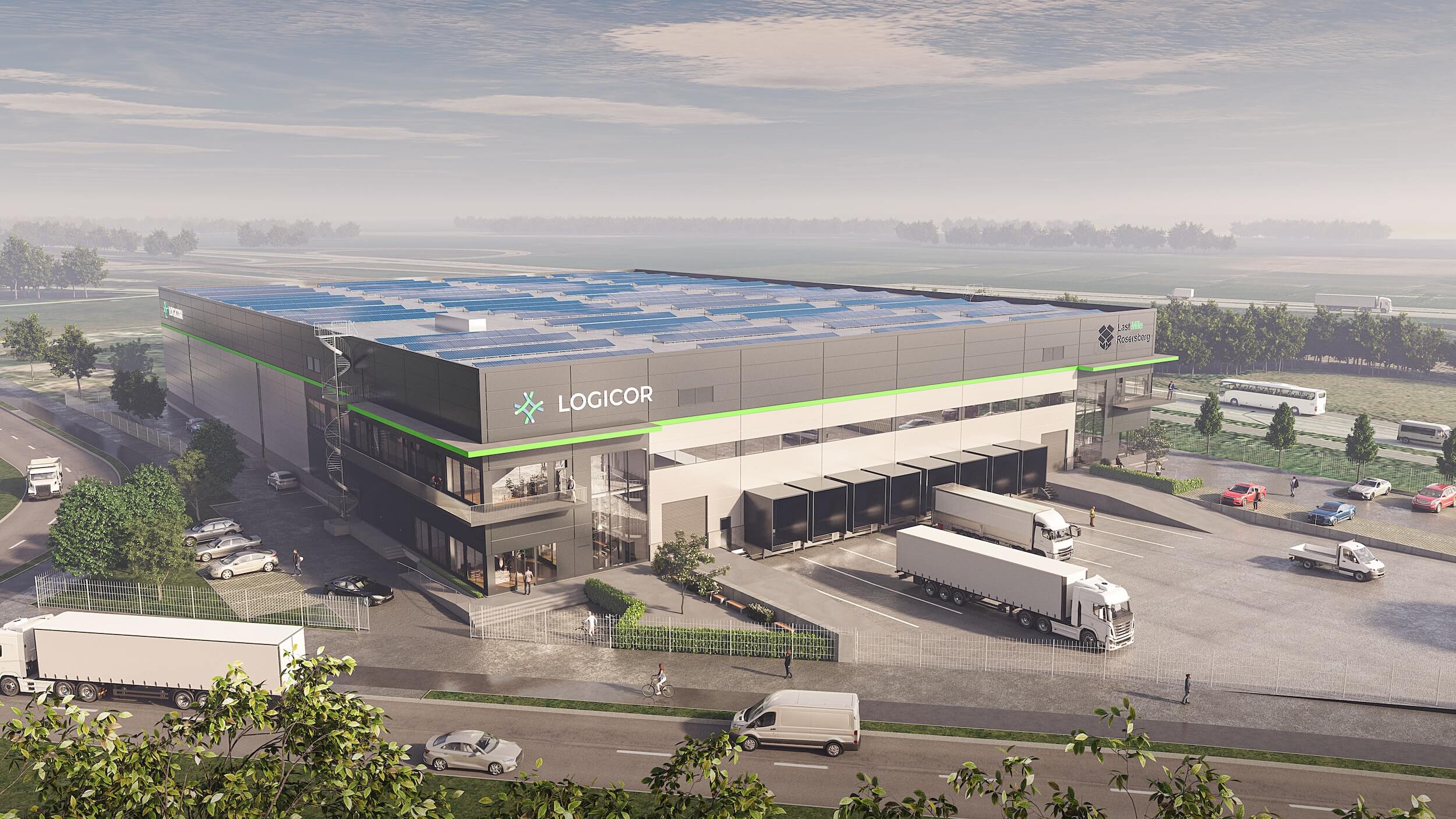 Visualiering av Logicor Park Roserbergs logistiklokal i Stockholm